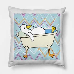 Duck Relaxing in the Tub Pillow