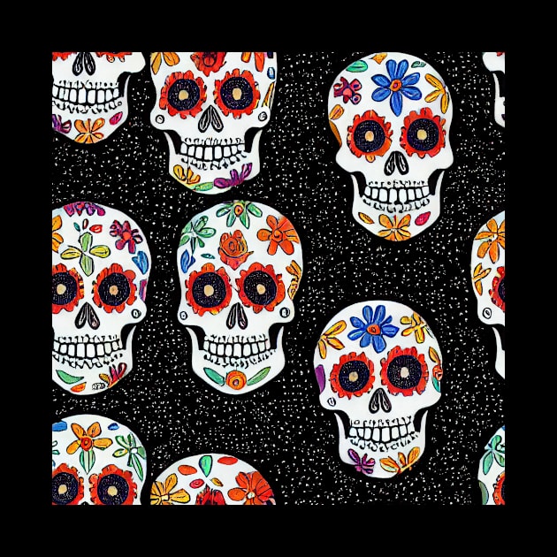 Skulls and roses pattern by Sloop