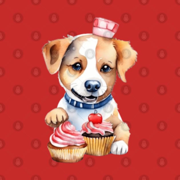 Cute basset hound dog with candies and cakes gift ideas for all by WeLoveAnimals