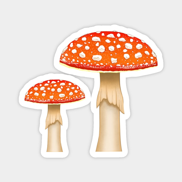 Mushrooms Magnet by Scarlet Sinner Art