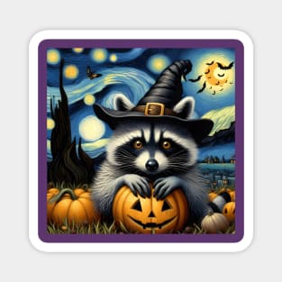 Halloween Raccoon Magnet
