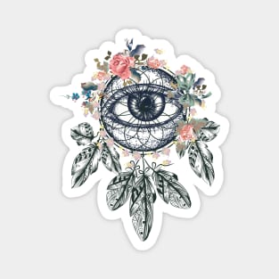 Eye Flowers Design, Dreamcatcher, Beautiful Flowers Magnet