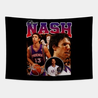 Steve Nash Basketball Legend Signature Vintage Retro 80s 90s Bootleg Rap Style Tapestry