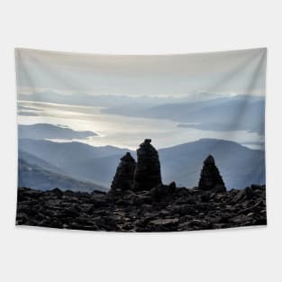 Three Cairns located near the summit of Ben Nevis Tapestry