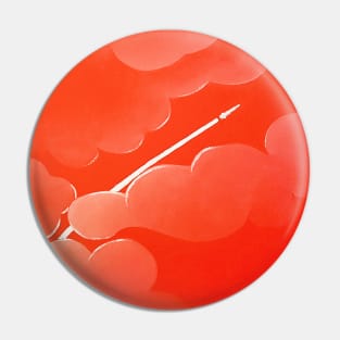 Rocket in Red Sky Pin