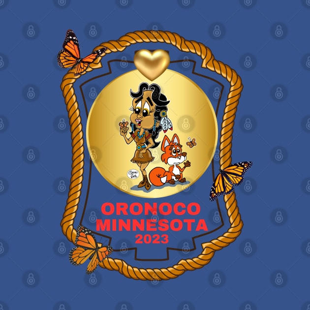 Cute Oronoco Minnesota native girl red fox butterflies all part of Gold Rush Gang 2023 by Shean Fritts 