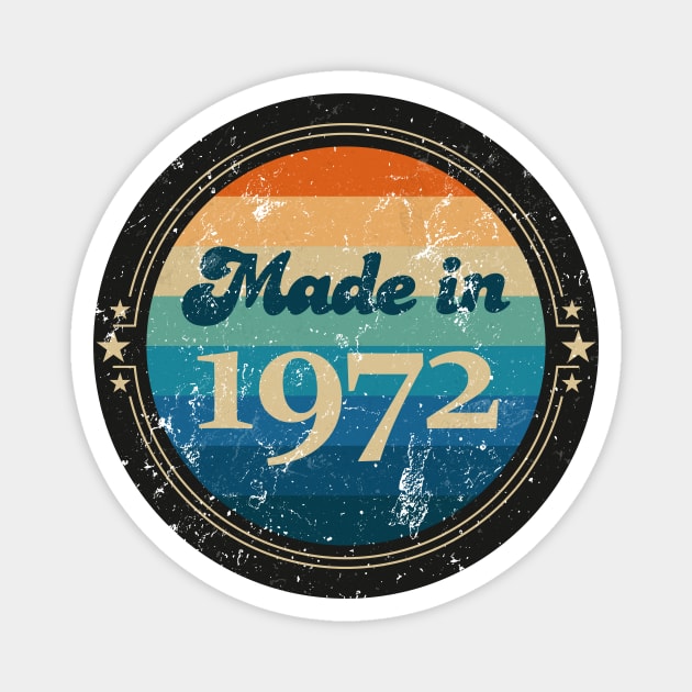 Retro Vintage Made In 1972 Magnet by Jennifer