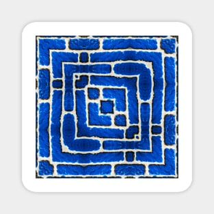 A BLUE BRİCK MAZE Magnet