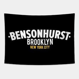 Bensonhurst Brooklyn NYC - Clean Minimalistic Logo Design Tapestry