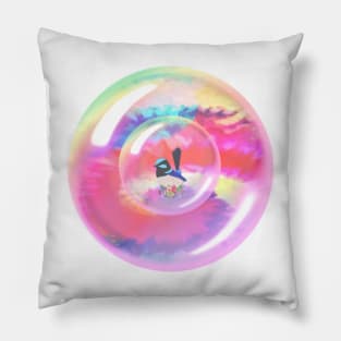 Bird in a Bubble in a Bubble Pillow