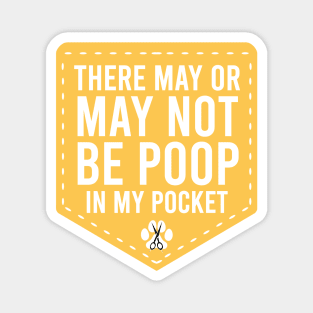 Dog Groomer Poop Pocket, Yellow and White Magnet