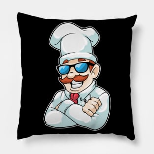 Chef with Chef's hat & funny Sunglasses Pillow