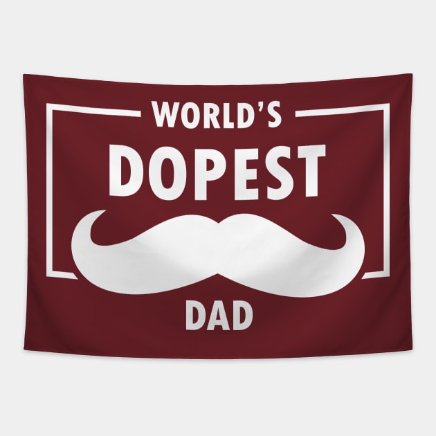 World's Dopest Dad Mustache Ideology Handlebar Mustache Fathers Day Funny Dad Tapestry by rjstyle7