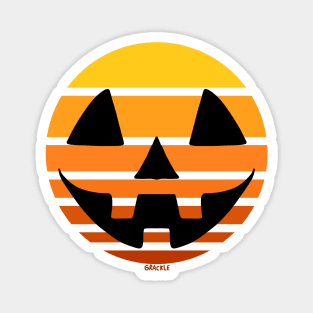 Jack-O-Lantern Retro Sunset Magnet