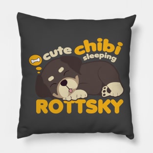 Cute Chibi Sleeping Rottsky Pillow