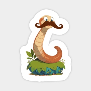 Mustache Worm Magnet