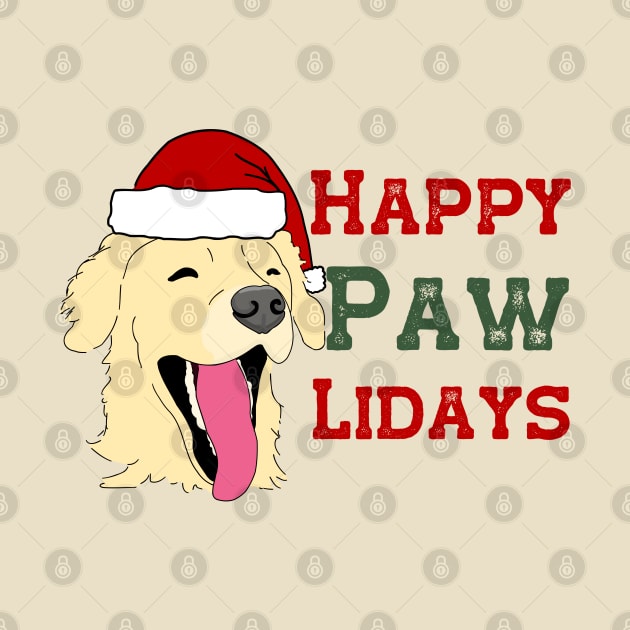 Golden Retriever Happy Holidays by Punderstandable