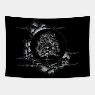 Tree of Life Floating in a Sea of Clouds Tapestry