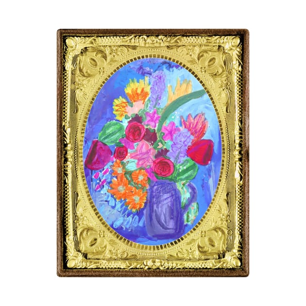 Bouquet of flowers abstract framed art by allysci