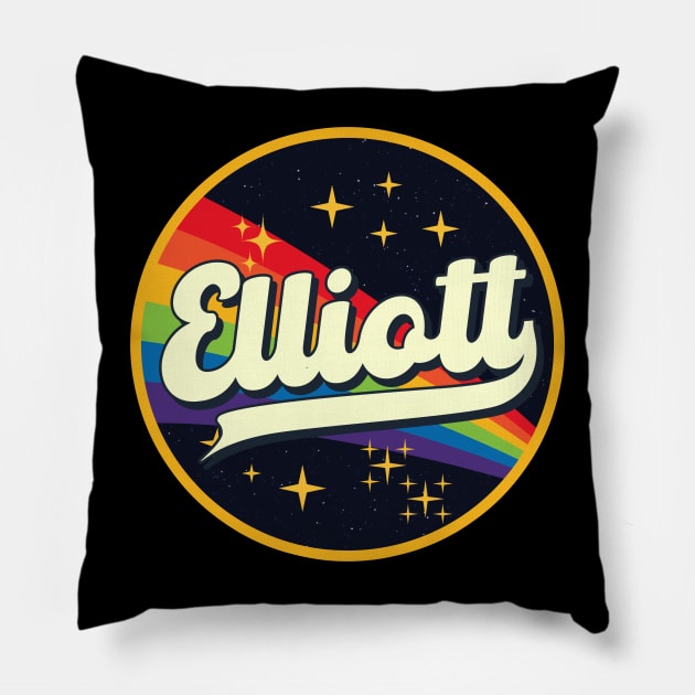 Elliott // Rainbow In Space Vintage Style Pillow by LMW Art