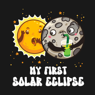 My First Solar Eclipse Totality Cute April 8 2024 Funny Moon Kids T-Shirt