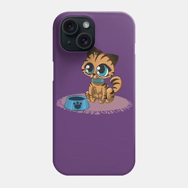 Brown Cat with Stripes and Beanie Eyes Phone Case by PatrioTEEism