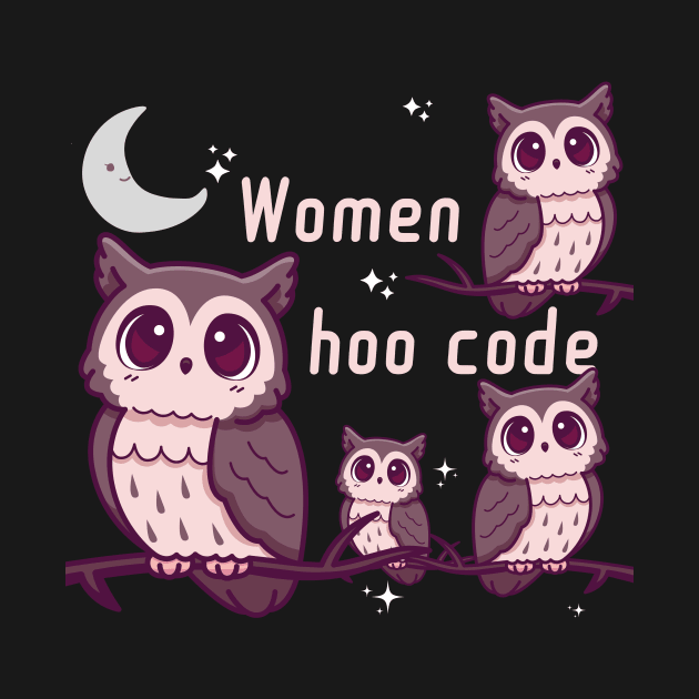 Women hoo code cute owls by WovenKindness