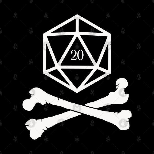 D20 Dice Skull and Bones TRPG Tabletop RPG Gaming Addict by dungeonarmory