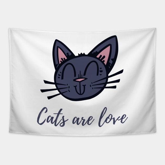 Cats are love Tapestry by Purrfect Shop