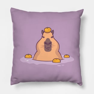 Capybara Orange Pillow