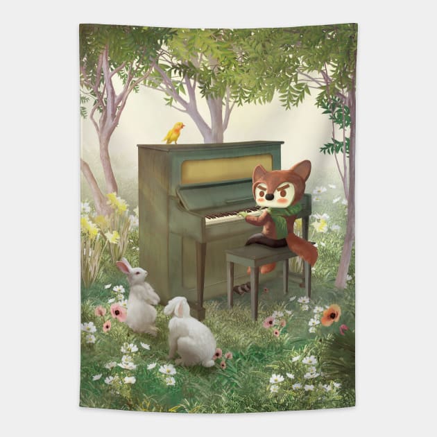 Forest Piano Tapestry by zkozkohi