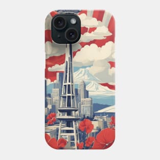 Seattle Washington United States of America Tourism Vintage Poster Phone Case