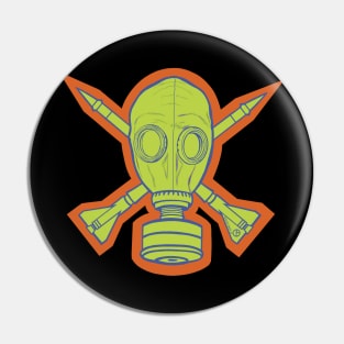 Gas Mask & Crossed Missiles Pin