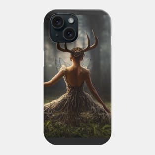 Deer and woman with antlers Phone Case