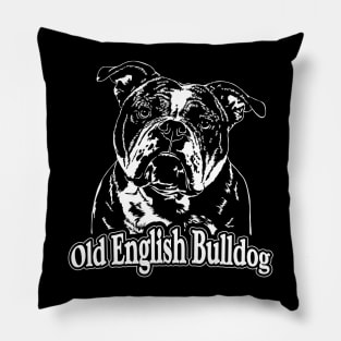 Old English Bulldog dog lover portrait Pillow