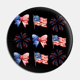 Coquette American Flag, 4th of July, Freedom, American Flag, American Girl Pin