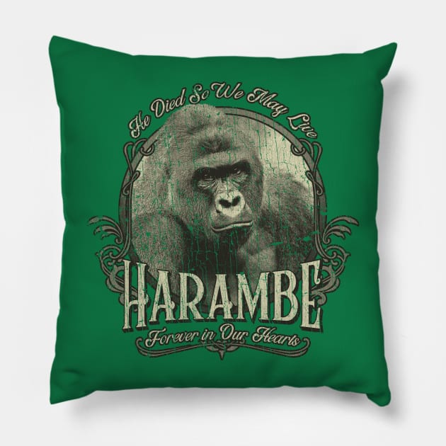 Harambe Forever in Our Hearts 2016 Pillow by JCD666