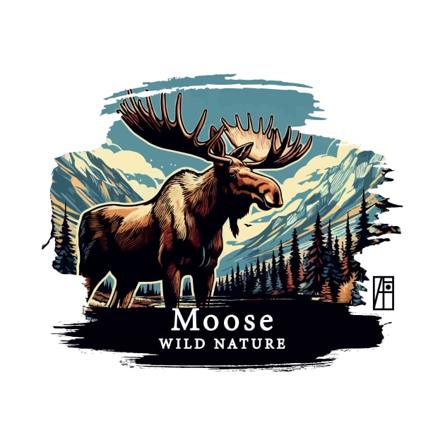 Moose- WILD NATURE - MOSE -2 by ArtProjectShop