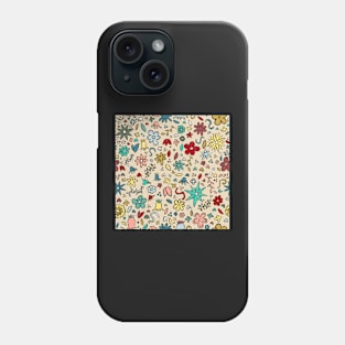 Colorful liberty floral on light amber seamless repeat pattern Phone Case