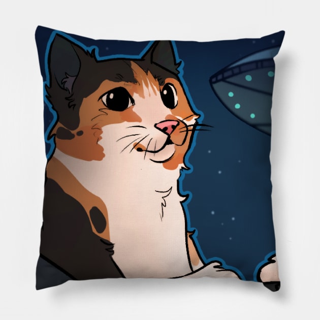 Gat Cat Pillow by AXOLOTL THE BAND