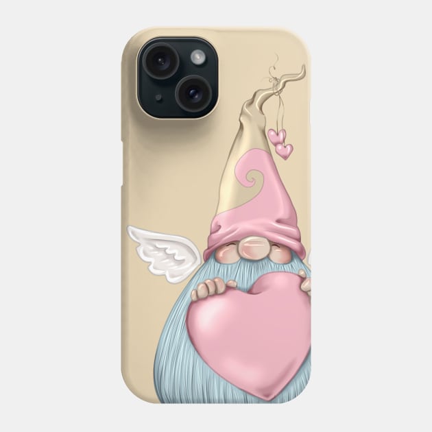 Cheerful Cupid Tomte Gnome Phone Case by thewickedmrshicks