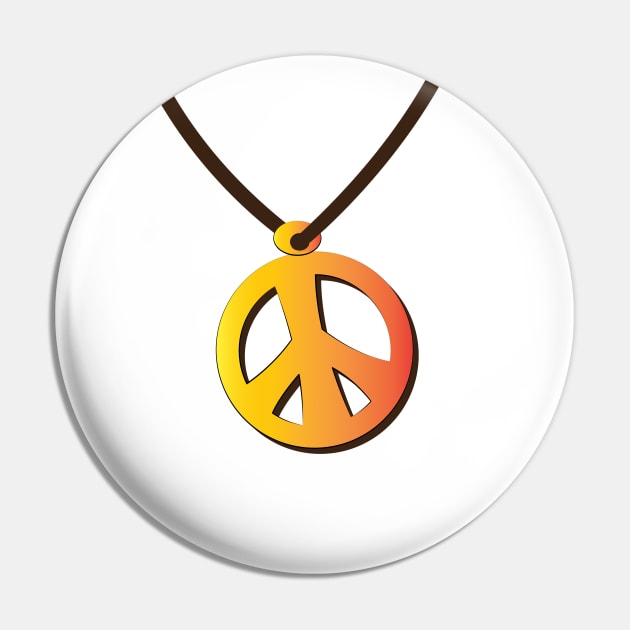 Peace Sign Necklace for Hippies Pin by PauHanaDesign