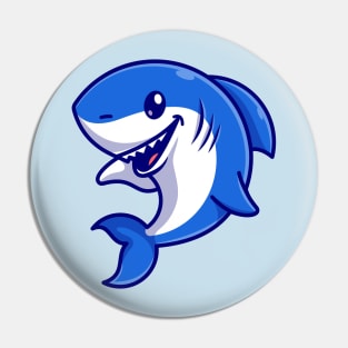 Cute Shark Fish Cartoon Pin