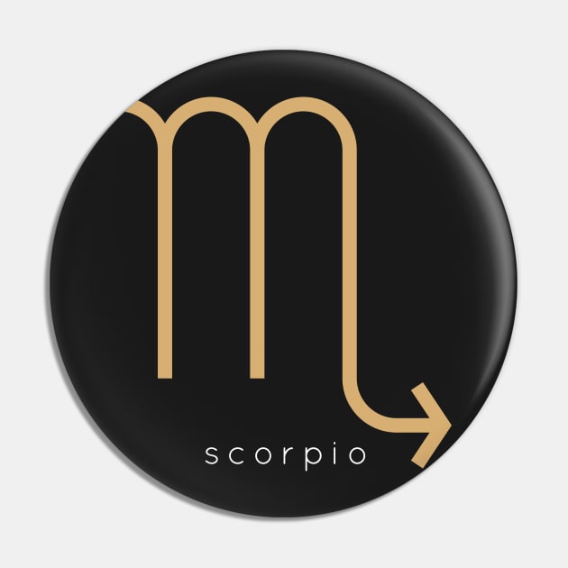 Zodiac Sign Scorpio Pin by teeleoshirts