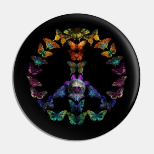 Butterfly Peace Symbol, Save the Animals Pin
