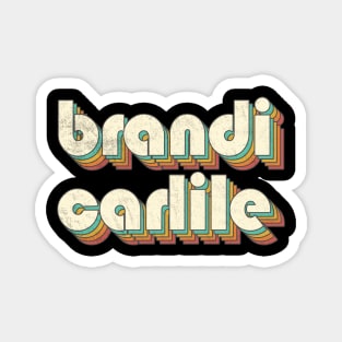 Retro Vintage Rainbow Brandi Letters Distressed Style Magnet