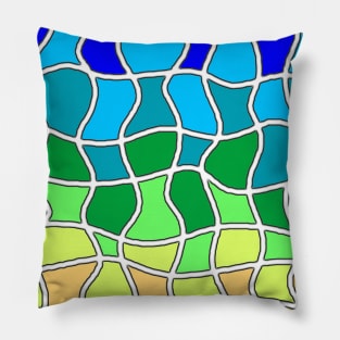 Rainbow Waves - abstract Pillow
