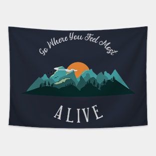 Escape To The Mountains Tapestry