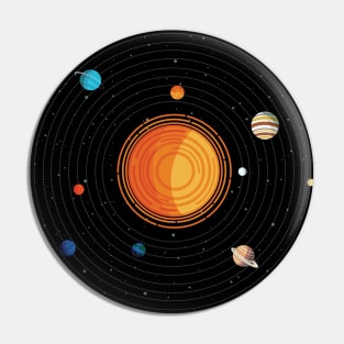 Circular Solar System Pin