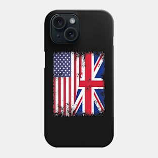 Half American Half British USA Flag United Kingdom Heritage Phone Case
